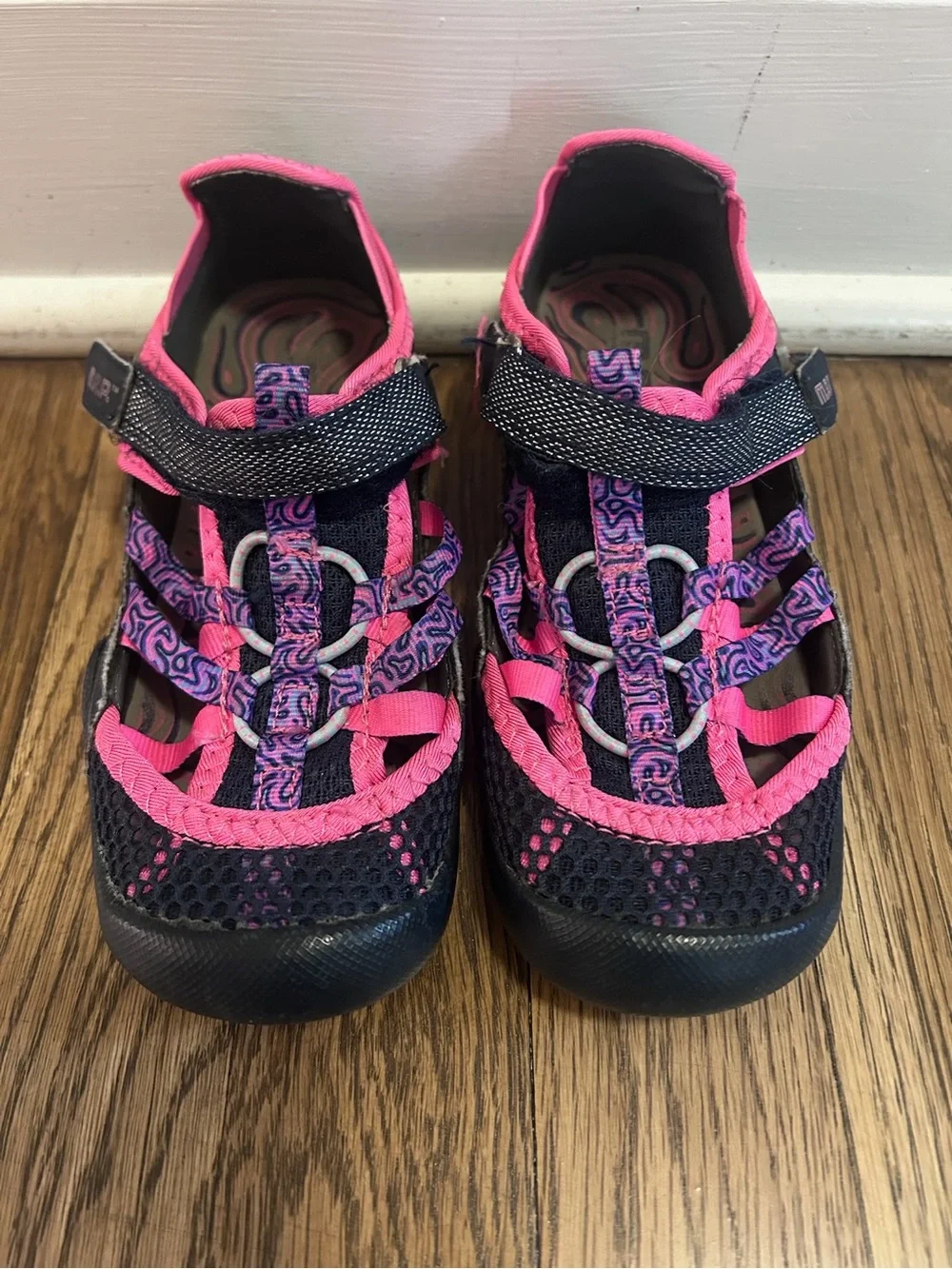 M.A.P. Niagara's Girls Sz 12 Navy & Pink Outdoor Fisherman's Sandals Water Shoes